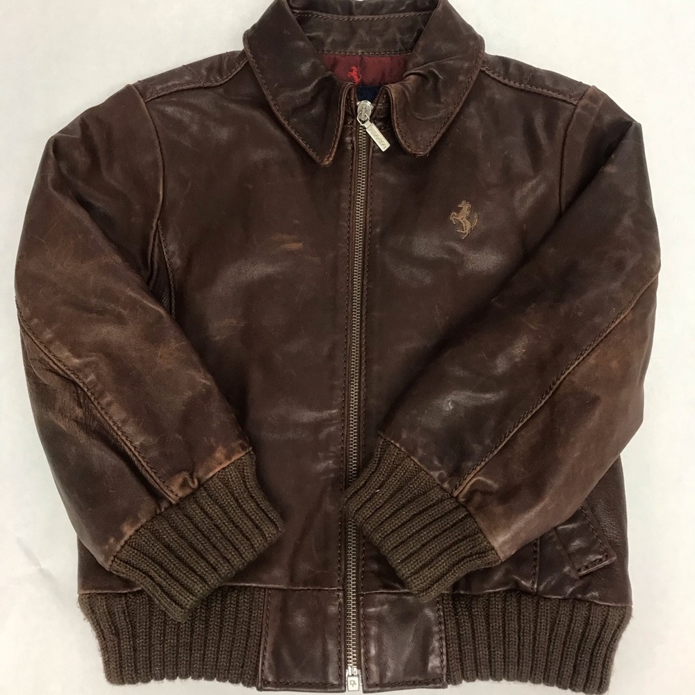 Ferrari Kids Leather Jacket Boy Girl